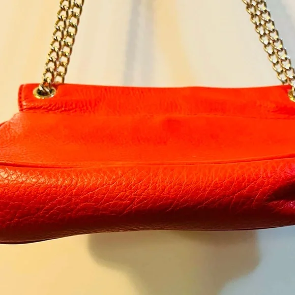 Michael Kors Vibrant Red Pebbled Leather Fulton Crossbody/Shoulder/Handbag Purse - Picture 5 of 6